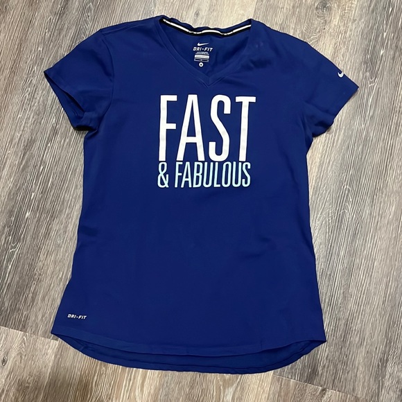 Nike Tops - Nike running dri-fit blue short sleeve t-shirt fast & fabulous M womens